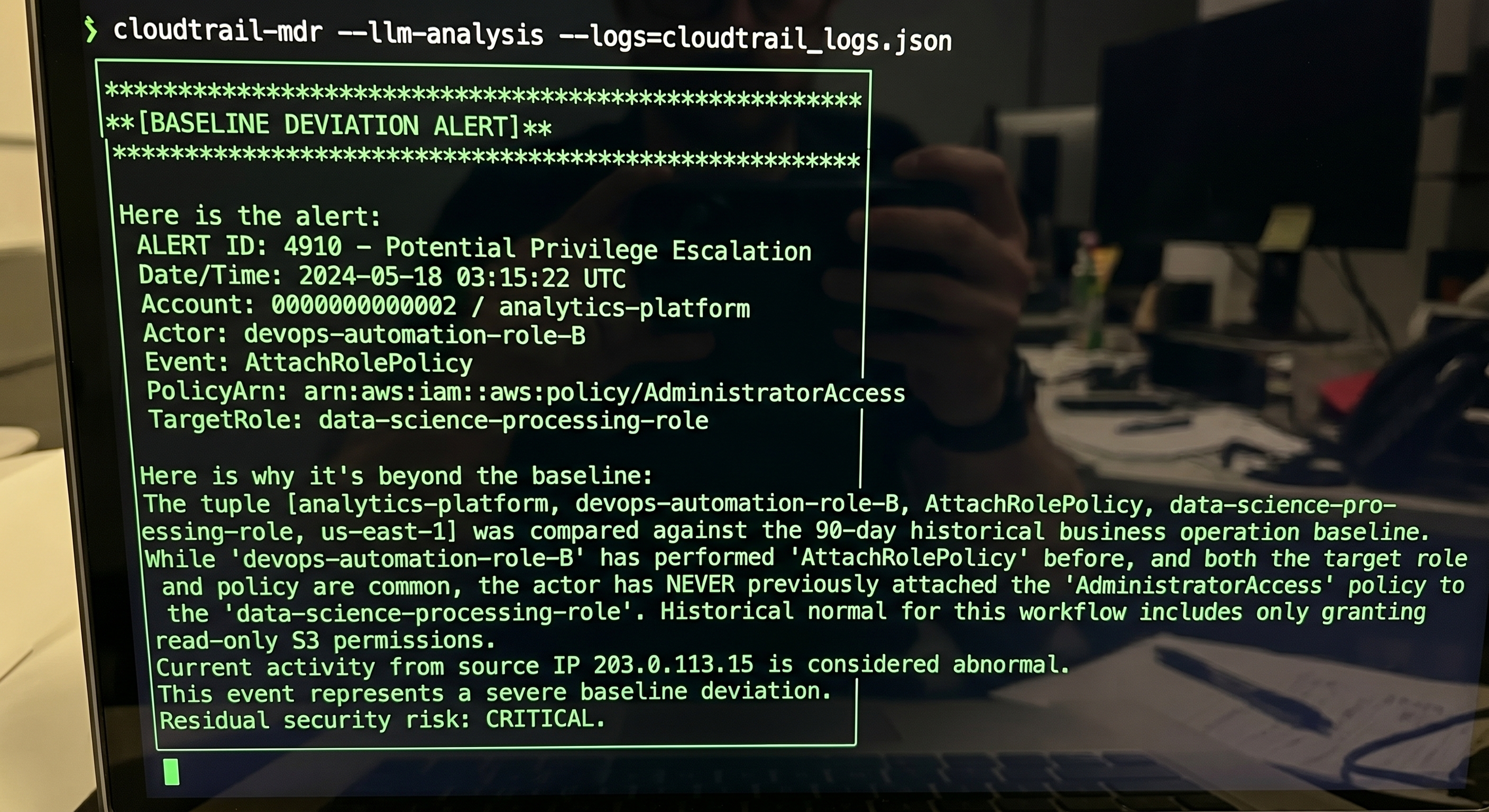 LLMs and the Baseline Problem in Cloud MDR